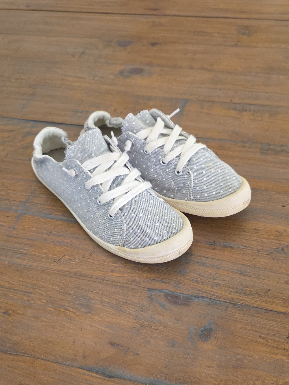 Madden Girl Bailey Grey Polka Dot  Sneakers - Casual Slip On
